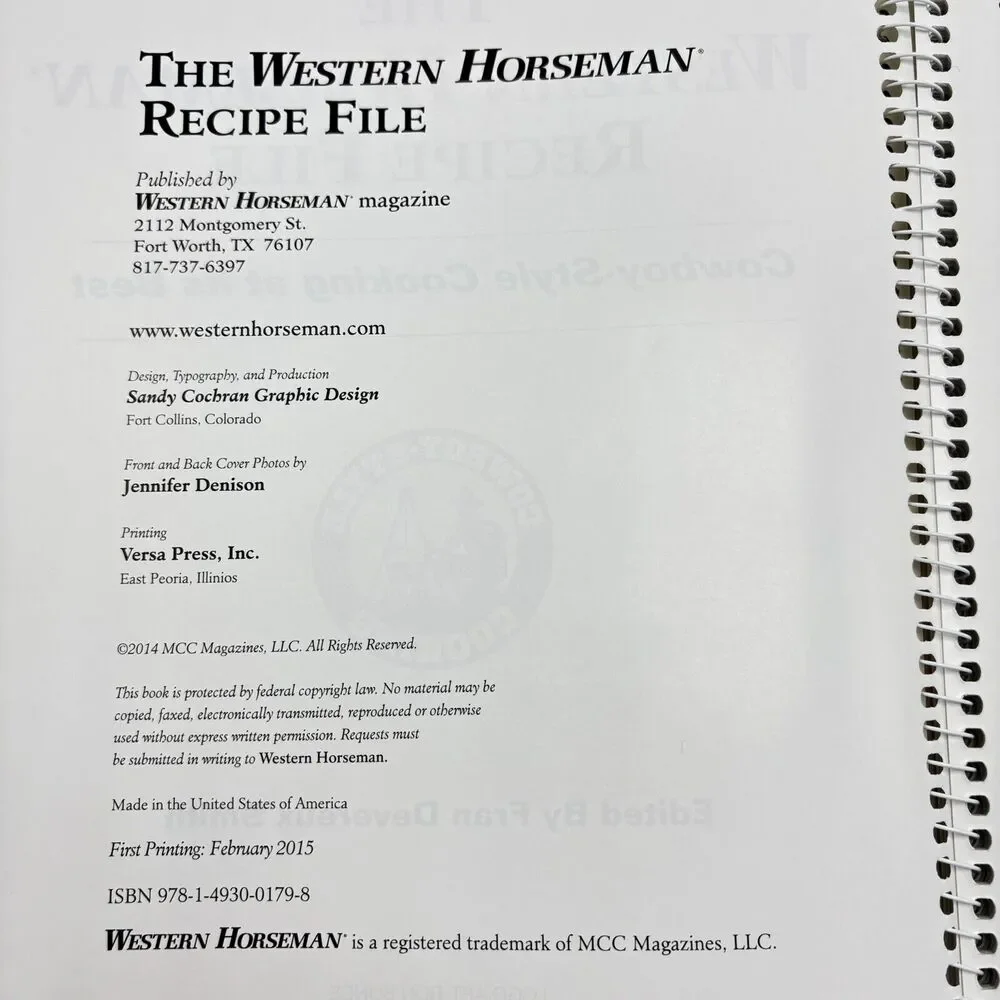 Western Horseman Magazine Recipe File Cookbook Cowboy Style Cooking at Its Best